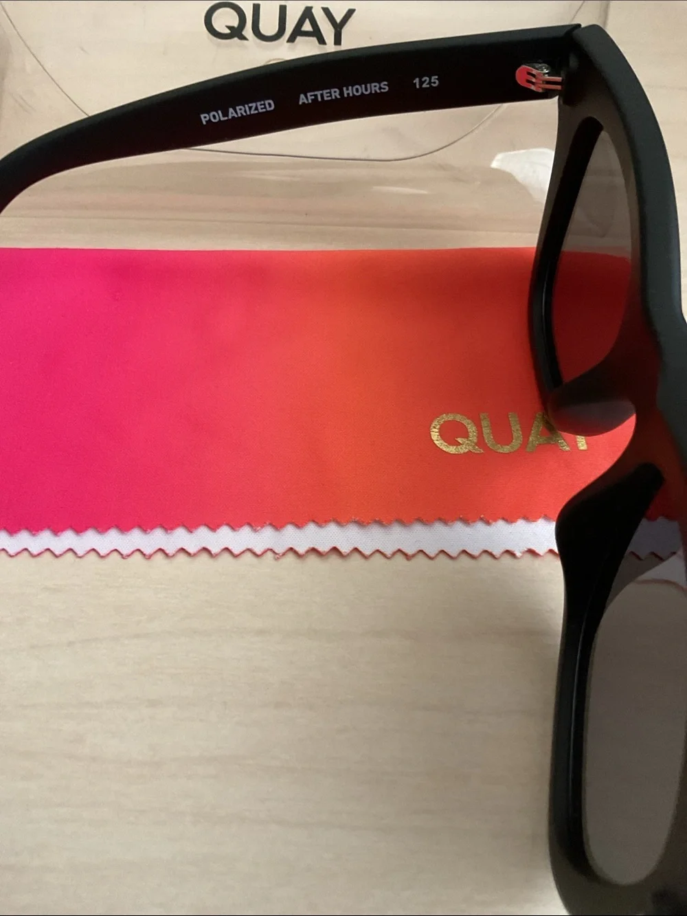 Quay Australia Black Polarized 'After Hours' Square Sunglasses